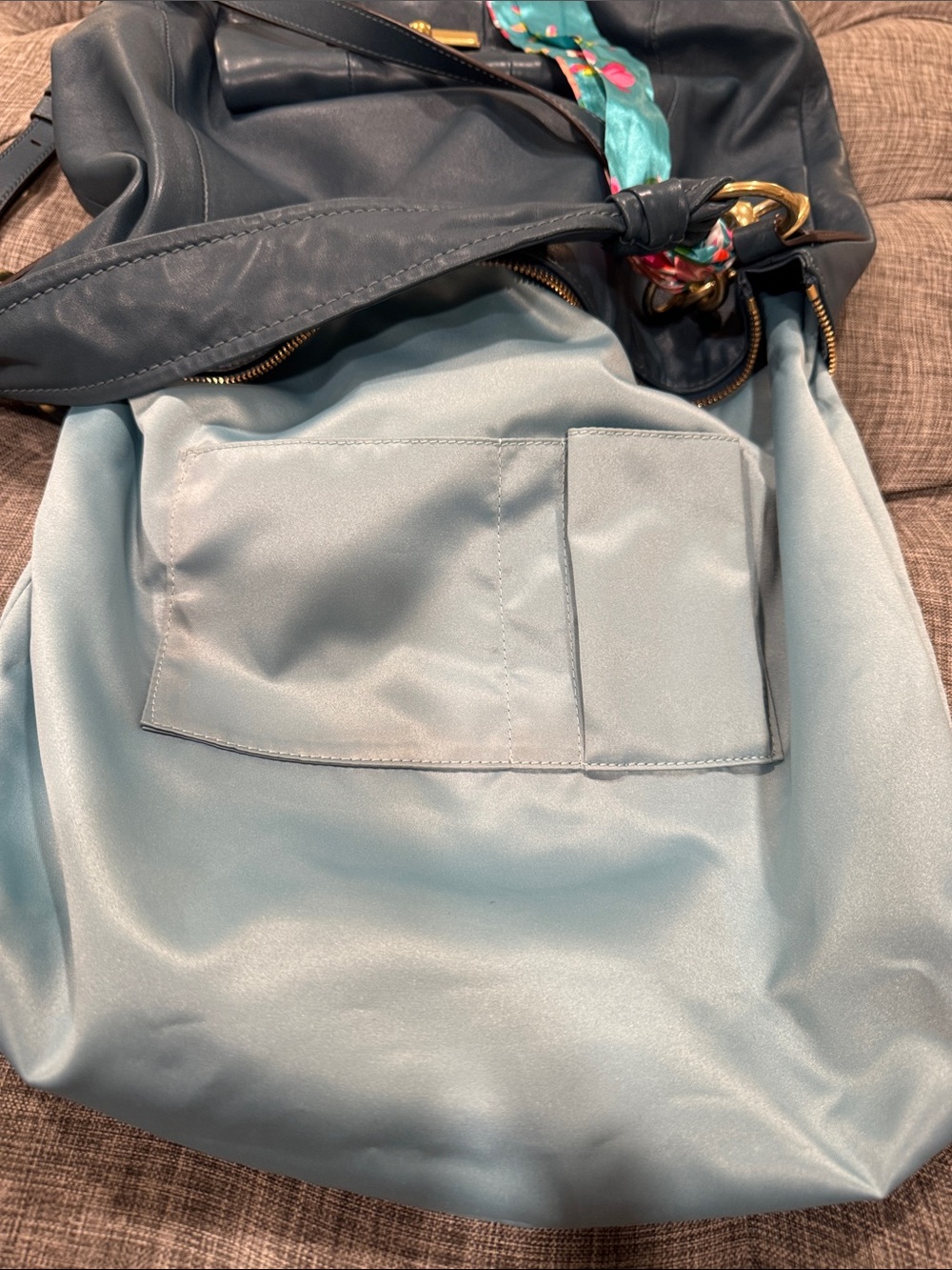 COACH Bag Kristin Large Dark Teal Leather Hobo Satchel - Picture 12 of 17